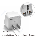 USA pistikupesa adapter Mehhiko Kanada Ameerika reisiadapter AU UK EU USA seinakontakti k&uuml;lge Pistikupesa toitekonverter White white