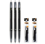 Pilot Frixion Ball Slim 038 Sisset&otilde;mmatav Kustutatav Geel-tindi Extra Fine Must V&auml;&auml;rtuskomplekt 3 pliiatsit 6 t&auml;itepliiatsit, 0,38 mm, Tindi ja must