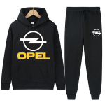 Meeste Naiste 2tk Komplektid Fliisist Dressipluusid Kapuutsiga P&uuml;ksid OPEL Auto Meeste Spordir&otilde;ivad Treening&uuml;likonnad Unisex Komplekt Mees L must
