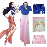 Nico Robin Cosplay Kost&uuml;&uuml;m Kleit Komplektid Anime Cosplay Kost&uuml;&uuml;m Kost&uuml;&uuml;mid T&uuml;drukule T&auml;iskomplekt Halloweeni Karnevali Peokleit XL blue