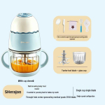 Beebitoidu ja p&uuml;ree valmistaja: Lihatampija ja v&auml;ike pistikupessa t&ouml;&ouml;tav kodune k&ouml;&ouml;gikombain 24-Rib Glass Cup with Seamless 316 Steel Knife