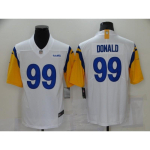 Los Angeles Rams NFL Jalgpallis&auml;rk L&uuml;hikeste varrukatega Meeskonna riided Tikitud Meeste Spordif&auml;nni riided White 99