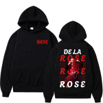 Laulja De La Rose Tuur Moodne Graafiline Hupparid Meestele Naistele High Street Hip Hop Esteetiline Dressipluusid S&uuml;gis/Talv L&otilde;dvad Pulloverid L black