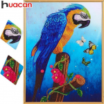 Huacani 5D DIY teemantmaal erikujuline papagoi lind teemanttikandid loom 40*50 cm