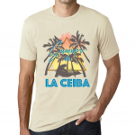 Meeste vintage tees&auml;rk Graafiline T-s&auml;rk Suvine kolmnurk La Ceiba Natural XS beež