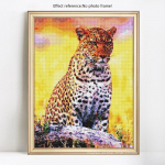 5D isetegemise teemantmaal, t&auml;is &uuml;mmargune loomaleopardtikandid, pilt kivist teemant 20X30