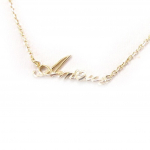 Les Tr&eacute;sors De Lily [E7051] - Collier Plaqu&eacute;-Or 'Messages' (Amour) Dor&eacute; valge