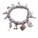 NOA [G0334] - Bracelet Cr&eacute;ateur 'Gypsy' violet argent&eacute; lilla