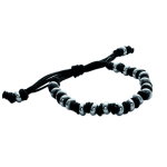 Les Tr&eacute;sors De Lily [J4168] - Bracelet acier 'Peaceful' noir argent&eacute; - ajustable must