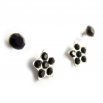 Les Tr&eacute;sors De Lily [J6502] - 2 paires de boucles 'Sissi' noir must