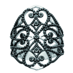 Bague Argent 'D&eacute;esse' noir argent&eacute; (rhodi&eacute;) - 28x20 mm 54 must