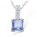 Les Tr&eacute;sors De Lily [L4597] - Collier Argent 'Celestina' tanzanite argent&eacute; (rhodi&eacute;) - 12x6 mm sinine