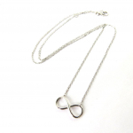 Les Tr&eacute;sors De Lily [M7604] - Collier Argent 'Infini' argent&eacute; (rhodi&eacute;) - 18x8 mm h&otilde;be