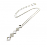Les Tr&eacute;sors De Lily [P1259] - Collier argent 'Sissi' blanc argent&eacute; (rhodi&eacute;) valge