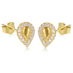 Les Tr&eacute;sors De Lily [Q2612] - kullatud k&otilde;rvar&otilde;ngad  Sissi  valgest kullast - 8x5 mm valge