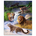 Tiigril&otilde;vi leopard 5D DIY teemantmaali loomad t&auml;is&uuml;mmargused teemanttikandid 20X30CM