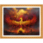 5D Teemantmaal Ristpistes Tikand Teemantmuster Fire Phoenix Piltkleebised Kodukaunistus 20X30CM