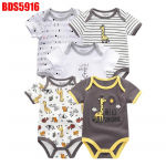 Vasts&uuml;ndinud poisi t&uuml;druku riided Kiddiezoom puuvillane O-kaelusega l&uuml;hikeste varrukatega beebide bodid ja kombinesoonid riided 3M