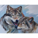 Teemantv&auml;rviga Wolf 5D Teemanttikandite komplekt Rhinestone mosaiik Ristpistes Kingitused 20X30CM