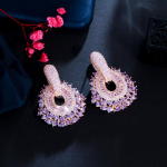 WWJ &uuml;liluksuslikud lillad roosad kuubikud tsirkooniumoksiidist k&otilde;rvar&otilde;ngad mitmev&auml;rviline