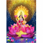 Isetegija 3D ristpistes teemantmaaling jumalanna Lakshmi t&auml;ispuur &uuml;mmargune &uuml;mmargune teemanttikandid mosaiik tagajumala sisekujundus Full Round 20x30CM