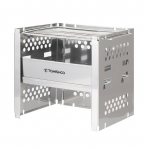 V&auml;ljas roostevabast terasest grilliga reguleeritav pliidialus ja grillgrill kaasaskantav puuk&uuml;ttega pliit Type 2 h&otilde;be