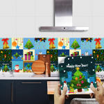 16 tk J&otilde;ulumustriga plaadid Kleebis K&ouml;&ouml;k Garderoob Vannituba Kodukaunistus Isekleepuvad kristallist k&otilde;vast filmikunstist seinakleebised 10cm*10cm*16Pcs