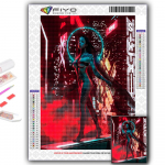 5D DIY Teemanttikunsti Cyberpunk Seksikas Kunst Teemantmaal Mosaiik Kodu Kaunistus Full Round 20X30CM