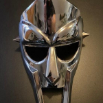 MF DOOM mask Hull kaabakas Terasest n&auml;osoomus Keskaegne k&auml;sitsi sepistatud mask Austusavaldus MF Doomile