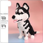 16042 Loomade Maailm Siberi husky koera istutav lemmikloom 3D mudel DIY Mini Teemantklotsid Tellised Ehitusm&auml;nguasi lastele ilma kastita