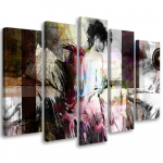 Viieosalise pildiga l&otilde;uenditr&uuml;kk Woman Pastel Glamour 100x70 roosa