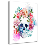 L&otilde;uenditr&uuml;kk Skull Flowers Colorful 40x60 mitmev&auml;rviline