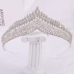Barokne kivist tiaaras pruudi kroonpeapaelad Printsessi balli&otilde;htu pruudi diadem pulmakleit Juuksed ehted kaunistused