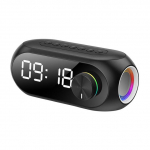 Juhtmeta Bluetooth-k&otilde;lar FM-raadio mini kaasaskantav LED v&auml;rviline valguspeegel topelt &auml;ratuskell lauaarvuti Bluetooth-k&otilde;lari tugi TF-kaardi lisaseade must