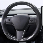 Auto Rooli Kate Rooli M&auml;his Suede Nahk Originaal Rooli Punutis Tesla Model 3 2015-2021 Model Y jaoks Style 16