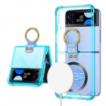 Samsung Galaxy Z Flip 4 3 Magsafe &uuml;mbrise jaoks, galvaniseeritud CD tekstuuriga magnetiline juhtmevaba laadimine, l&auml;bipaistev r&otilde;ngahoidja k&otilde;va &uuml;mbris For Galaxy Z Filp 3