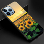 Sunflower Flowers lilleline telefoni&uuml;mbris iPhone 14 13 11 12 Pro Max Mini Xs Xr X 7 8 6s Plus Se 2022 karastatud klaasist kaane Coque jaoks For iPhone 13 Pro