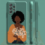 Vedel &uuml;mbris Samsung Galaxy A73 A71 A72 A12 A21s A23 A31 A32 A51 A52 A52s A53 A02s ilus Aafrika t&uuml;druk Daisy Flower Butterfly Samsung A23 4G(5G)