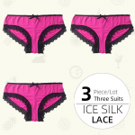 3/5 t&uuml;kki naiste j&auml;&auml;siidist seksikad pitsist alusp&uuml;ksid naiste aluspesu p&uuml;ksid Design Sense madala v&ouml;&ouml;kohaga suure suurusega p&uuml;ksid puuvillased jalgevahe S