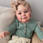 NPK 60 cm k&otilde;rgkvaliteetne nukk Maddie, suur beebi reborn mudilane, populaarne t&uuml;drukute nukk, pehme kaisukeha brown