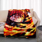 Demon Slayer Flanell Viska tekk Anime Multifilm Sile Pehme Vooditekk Soe M&auml;ngija Kingitus Elutoa Diivan Kodu Magamistoa Sisustus 75x90cm