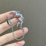 Punk-noolem&auml;ngu kujuline kett Tutt-klambriga k&otilde;rvar&otilde;ngad naistele Egirl Goth Y2K Ear Bones Clip Halloween Dancing Fashion Ear 1PC