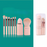 &Uuml;lipehme kaasaskantav mini-teleskoop-n&auml;opuudriga p&otilde;sepunapintsel 8-&uuml;hes kombineeritud meigipintsli komplekt, algtase koos kattega roosa