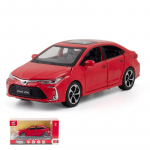 1:32 m&otilde;&otilde;tkavaga Toyota Corolla mudelauto, tsingisulamist tagasit&otilde;mmatav heli ja valgusega m&auml;nguauto lastele poiss-t&uuml;drukule 1/32-15.5x7x4.5cm punane