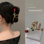 Roositulbi hai klamber Mood Elegantne Naiste Vintage sulamist Juuksek&uuml;&uuml;s Armas t&uuml;druk Lill Metallist peakate Aksessuaarid Kingitused