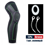 OLIKEI kogu jala p&otilde;lvetugi Kokkup&otilde;rkevastane silikoonist kompressioon p&otilde;lvevarrukas vedrukinnitus p&otilde;lvekaitsmed valu leevendavad pikad sportlikud p&otilde;lvetugi M roheline