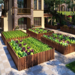 1,2 m palgist rullpiirdeaed Palisaadi korrosioonikindel puidust &auml;&auml;ristav aiatara lillepeenardele 120*44*0.6cm