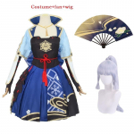 M&auml;ng ayaka kamisato cosplay kamisato ayaka cosplay kost&uuml;&uuml;m naistele Halloweeni kleit parukas kingad F&auml;nnikeel L-(Full set+wig)