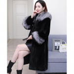 Naiste kapuutsiga imitatsioon naaritsa karusnahast naiste terve naaritsa karusnahast muru h&otilde;berebase karusnahast kaelarihm naiste naaritsa karusnahast kasukas pikk stiil 6XL