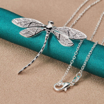 925 Sterling h&otilde;bedane Dragonfly ripats kaelakee naistele mood pulma kihlus v&otilde;lu ehted 45cm